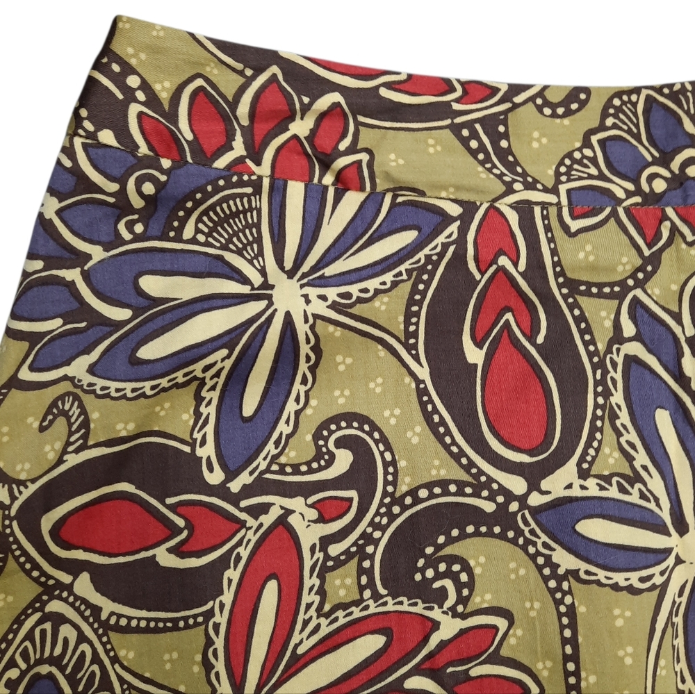 Willi Smith Floral Paisley Cotton Skirt SZ 10 - Picture 2 of 7